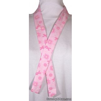 pink ribbon daisy check neck cooler hot weather