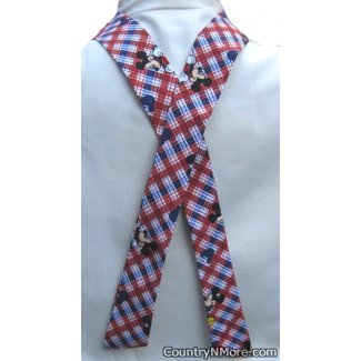 red white blue plaid mickey mouse neck cooler