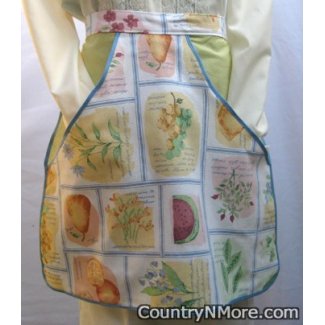 vintage fresh fruit clothespin waist apron