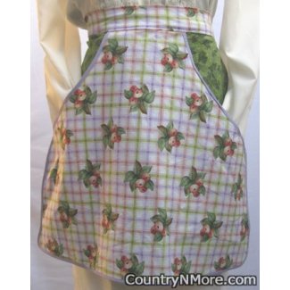vintage plaid fruit waist clothespin apron