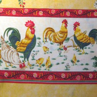 amys apron rooster border fabric