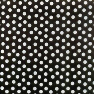 black large white polka dots fabric