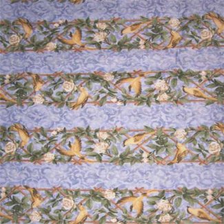 bird flower stripe fabric