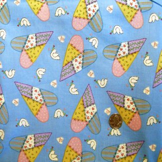 patchwork hearts fabric