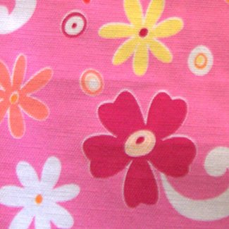 retro flower twill pink fabric