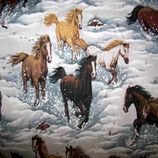 winter horses fabric