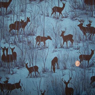 deer silhouette scene moonlight serenade fabric