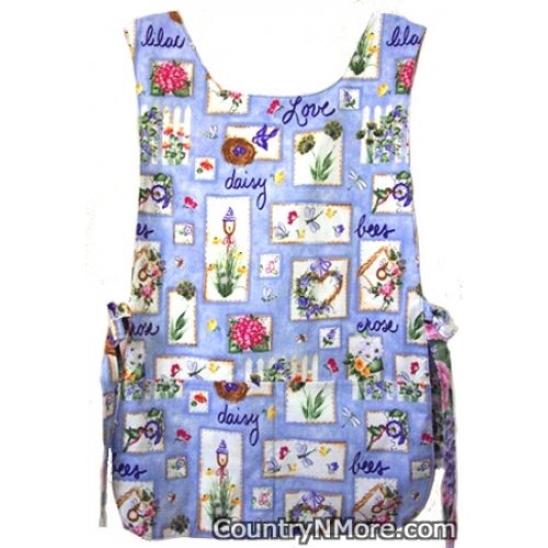 birds garden cobbler apron