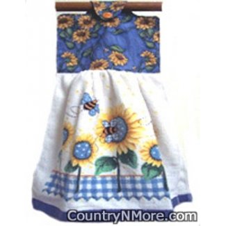 bee sunflower oven door towel