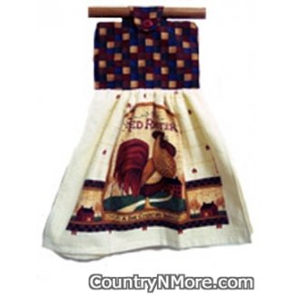 country inn rooster oven door towel