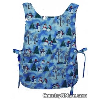 winter wonderland snowman reversible cobbler apron