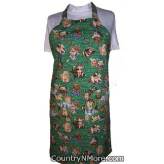 adorable puppies kitties reversible bbq apron