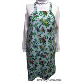 colorful birds bbq apron