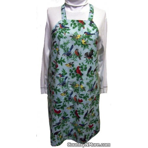 colorful birds bbq apron