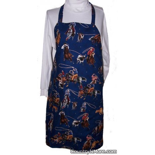 horse rodeo country westerm reversible bbq apron