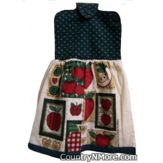 plaid apple oven door towel