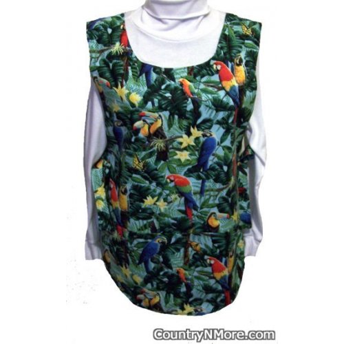 colorful bird cobbler apron