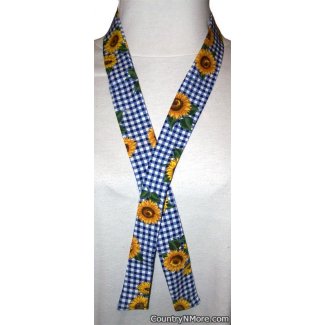 blue white checked sunflower neck cooler hot weather