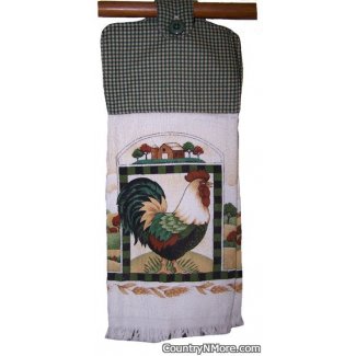 country rooster oven door towel 252