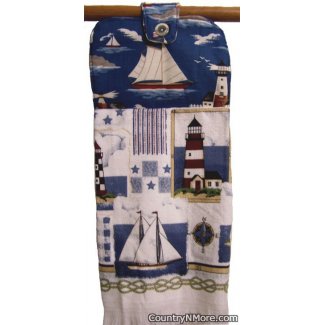 sailboat lighthouse oven door towel