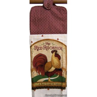 country inn rooster oven door towel 267
