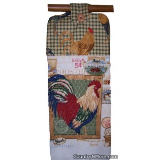 country rooster oven door towel 263