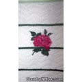 embroidered rose kitchen towel