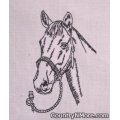 embroidered black horse silhouette tea towel