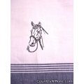 embroidered black horse silhouette tea towel