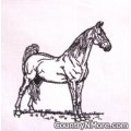 embroidered black stallion kitchen tea towel