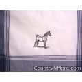 embroidered black stallion kitchen tea towel