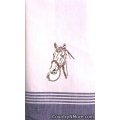 embroidered brown horse kitchen tea towel