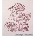 embroidered chicken tea towel
