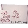 embroidered chicken tea towel