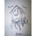 embroidered home tweet tea towel