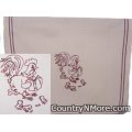 embroidered mother chicken reading story tea towel