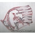 embroidered eagle flag tea towel