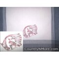 embroidered eagle flag tea towel