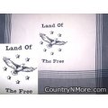embroidered land free eagle tea towel
