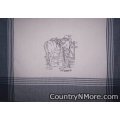 embroidered saddle up time tea towel