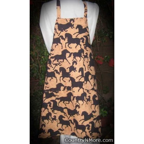 horse silhouette southwestern reversible bbq apron