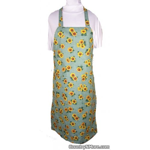 green sunflower bbq apron