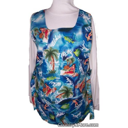 aloha hawaiian tropical fish cobbler apron