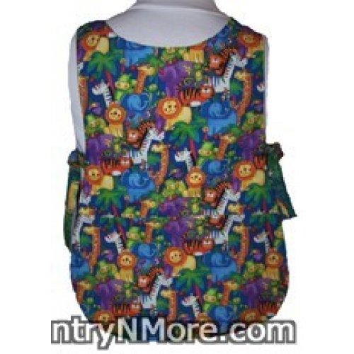 colorful animal reversible cobbler apron