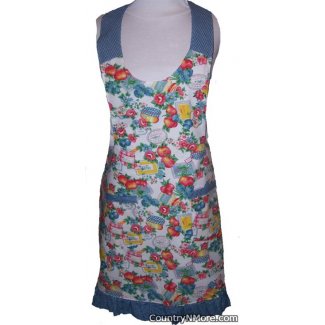 fresh jam floral reversible vintage apron