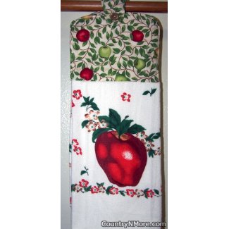 apples blossoms oven door towel