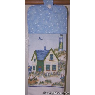 cottage lighthouse oven door towel