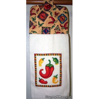 southwest chili pepper oven door towel