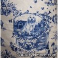 toile dog vintage apron