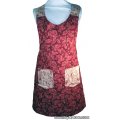 vintage toile santa poinsettia apron